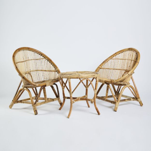 Image de Siège et table en rotin naturel BER